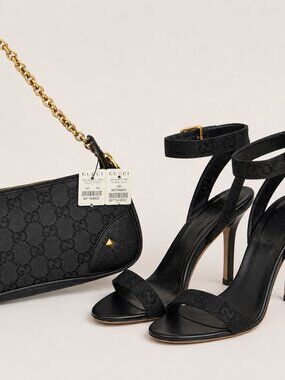 Gucci GG Canvas Nail Chain Pochette & Matching Heels 37.5